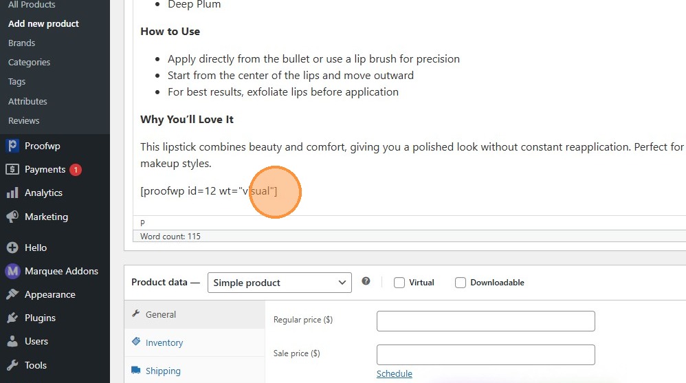 paste your shortcode
