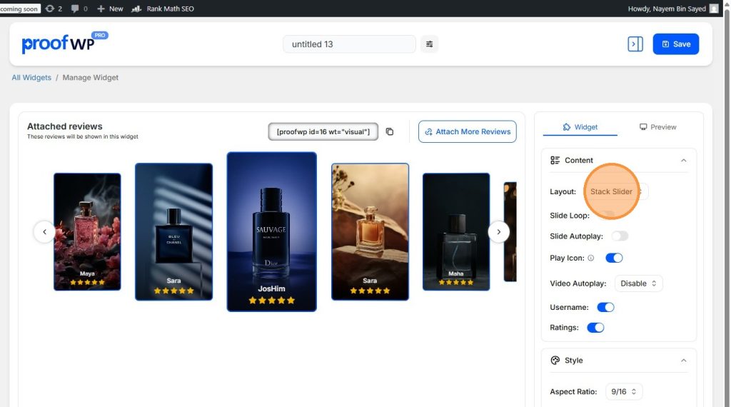 Choose Slider Layout